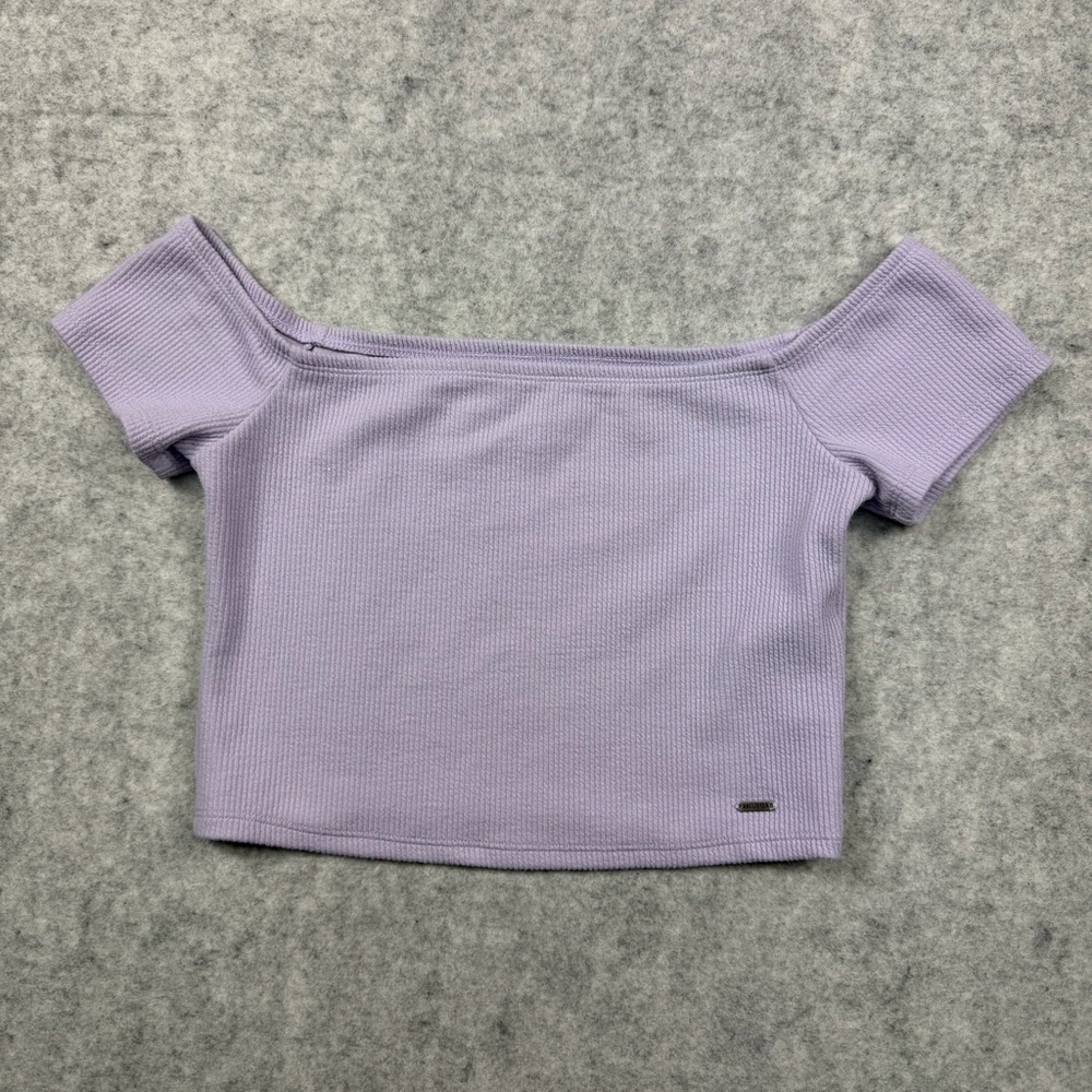Off The Shoulder Hollister Crop Top Lavander/Purple Size Medium